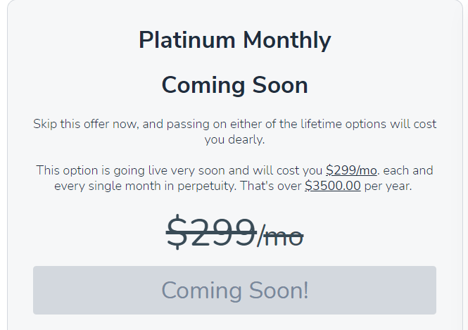Platinum Monthly Plan